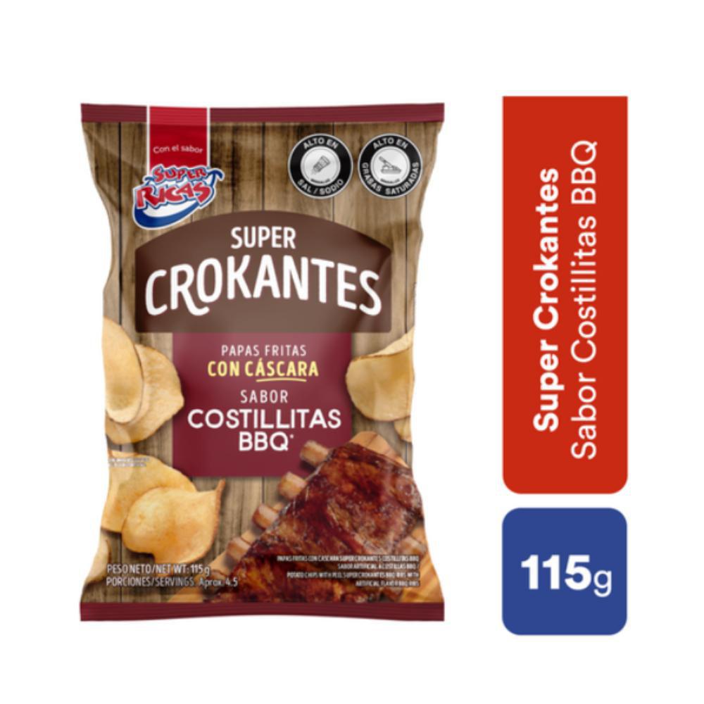 Papas Crokantes Costillas BBQ Super Ricas 115g