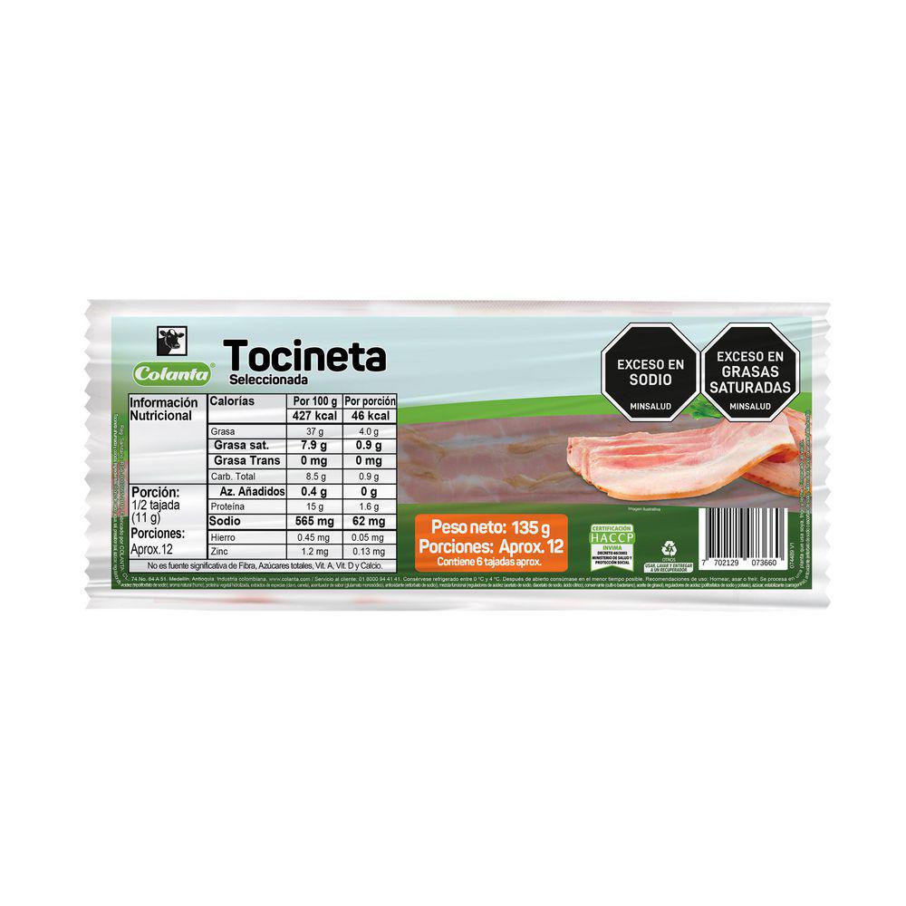 Tocineta Colanta 135g